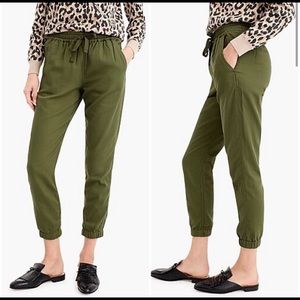 JCREW Relaxed Green Cotton Twill Pants
